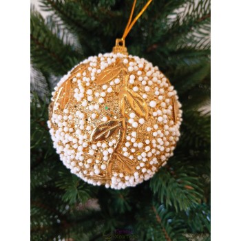 Новогодние шары золотые с орнаментом Ø80мм, цена за набор 3 шт (SH269)